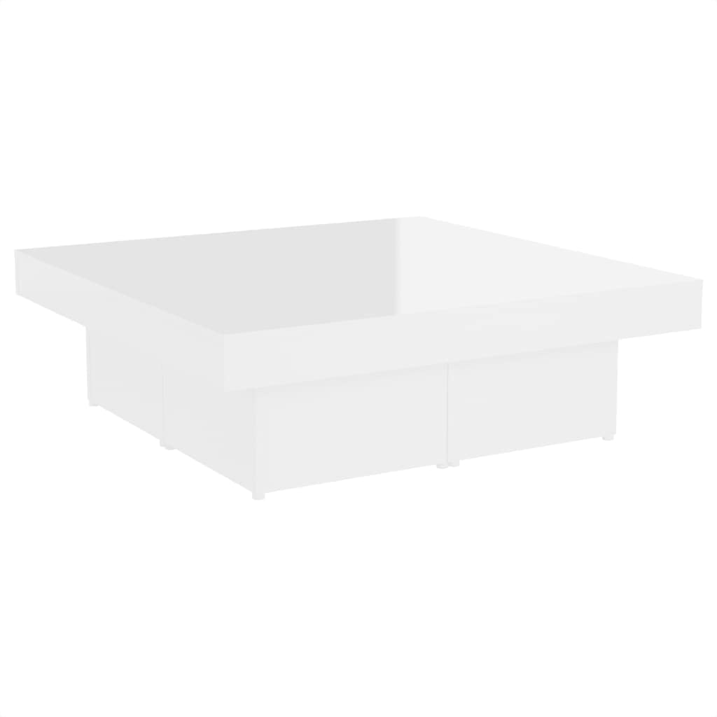 Couchtisch Hochglanz-Weiß 90x90x28 cm Spanplatte