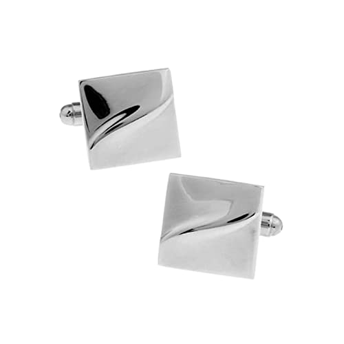 Daesar Mancuernillas Cuadradas Plateadas para Hombre miniatura 1