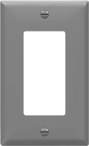 Image of ENERLITES Decorator Light Switch or Receptacle Outlet Wall Plate, Gloss Finish, Mid-Size 1-Gang 4.88 inch x 3.11 inch, Unbreakable Polycarbonate Thermoplastic, UL Listed, 8831M-GY, Gray