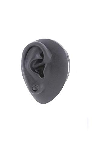Painful Pleasures Plug Right Ear Display in Black — Small-Sized Silicone Body Bit