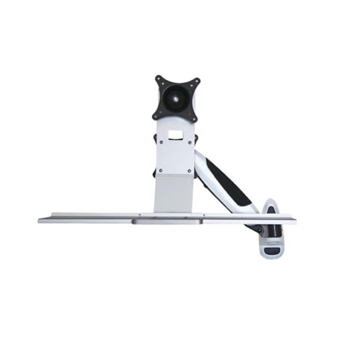 Support de moniteur d'ordinateur industriel double bras avec plateau clavier