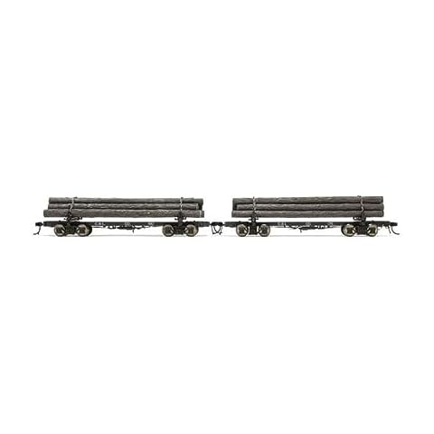 Rivarossi Coos Bay Lumber Company Skeleton Log Cars #160 & #175 HO Scale Two-Pack Model Train Lumber Rail Cars HR6630 Cover