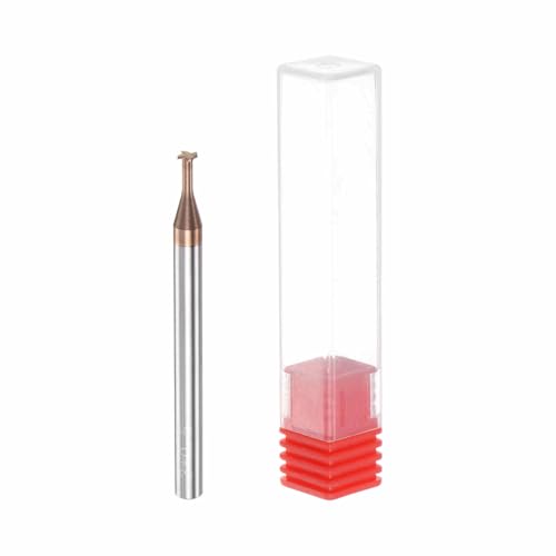 Image of HARFINGTON T Slot End Mill Milling Cutter 3mm Cutting 0.5mm Depth 4mm Shank Solid Carbide Titanium Coated 4 Flutes for Stainless Steel Alloy