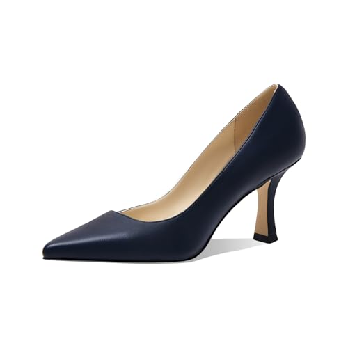 Image of Women's Closed Toe High Heels Dress Pointed Toe Wedding Pump Shoes Prom Bridal Work Office Pumps for Women