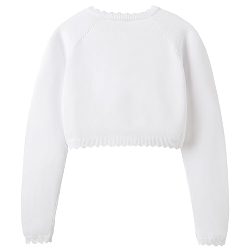 Image of Cropped Shrug Cardigan Girls Cotton Soft Long Sleeve 5-12 Years (Dressy)
