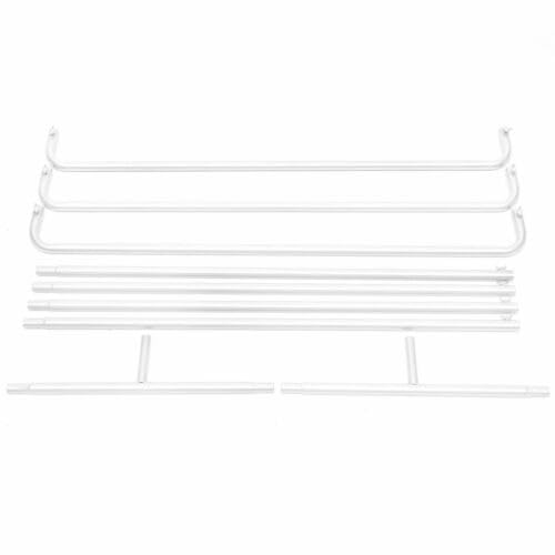 Cornice in metallo per matrimoni, arco nuziale, arco quadrato da 2 m, cornice floreale, arco da giardino, decorazione per feste, eventi, cerimonie, cabina fotografica (bianco)
