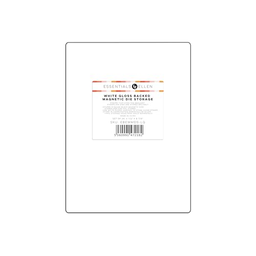 Ellen Hutson, Essentials by Ellen, White Gloss Backed Magnetic Die Storage, Large 6.5 x 8.875 in, 25 pk, Storage, Papercrafts, Scrapbooking, Organization by ESSENTIALS BY ELLEN - Used condition - US$13.88