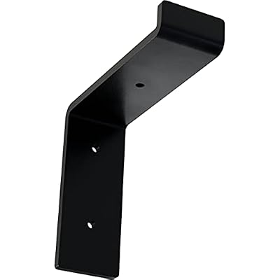 Ekena Millwork BKTM02X06X06TSPBL Steel Bracket Truss Shelf, 2"W x 6"D x 6 1/4"H, Powder Coated Black
