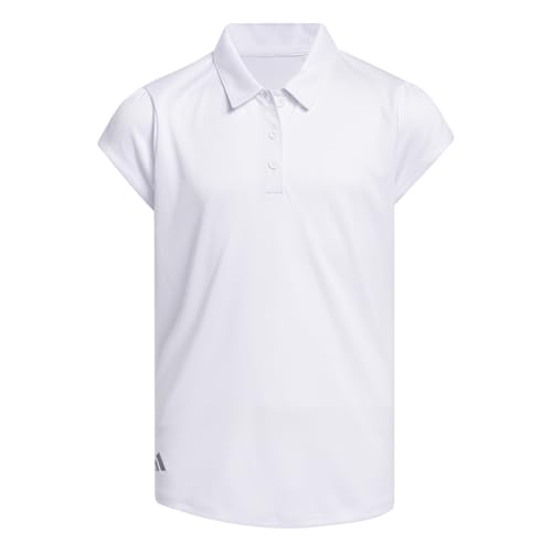 Adidas Girl's Performance Polo Shirt, White, X-Large