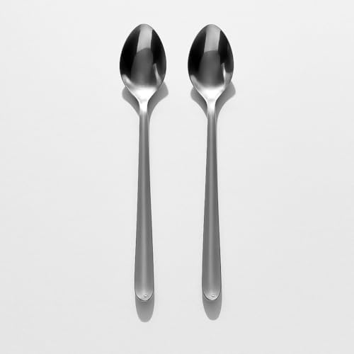 Image of Long Handle Spoon, Long Mixing Stirring Spoon for Iced Tea, Coffee Suitable for Tall Glasses, Cocktail Bar Stainless Steel Long Handle Spoon, Soda Spoon, Milkshake Spoon (2 pcs Sigma Long)