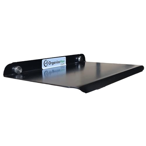 Image of OrganizeMee 9 Inch Grey Wall Shelf - Metal Floating Shelf for Wall, Wall Mounted Shelves, Modern Wall Shelf for Bedroom & Living Room Storage, Minimalist Wall Mount Shelf (22.86 CM Long X 12 CM deep)