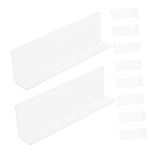 Cabilock 10pcs Clear Plastic Closet Shelf Dividers Shaped Storage Organizers for Cabinets Kitchen and Retail Shelves Easy to Install Enhance Sorting and Visibility