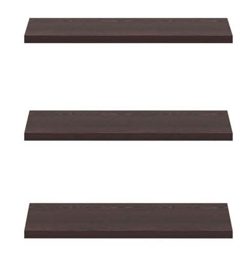 Image of Captiver Wooden Wall Mount Display Shelf Rack | 3 Tier Floating Wall Shelf | Multipurpose Wooden Storage & Decor Shelves for Living Room, Bedroom, Bathroom, Kitchen & Office | Wenge | 12 x 30 cm