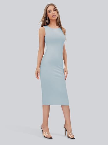 Image of Toochki Women's Spandex Solid Bodycon Western Dress | A line | Winter Dress | Western | | Trendy | Midi Body Hugging