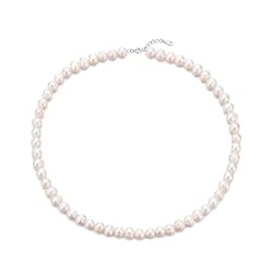 Philip Jones Sterling Silver White Freshwater Pearl Strand Choker Necklace