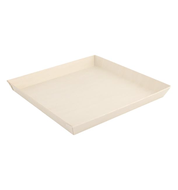 25 Platos de Madera Cuadrados 23x23x2,5cm, 1250ml, Biodegradables, Platos para Comida, Tiendas, Eventos