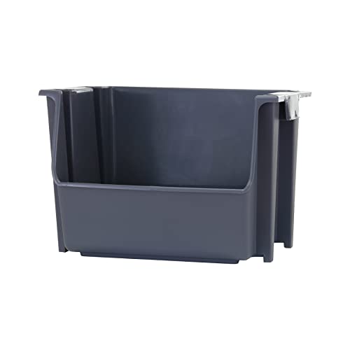 United Solutions Große stapelbare Aufbewahrungsbehälter Mighty Tuff, Kunststoff, cool Grey, Large, 3 Cover