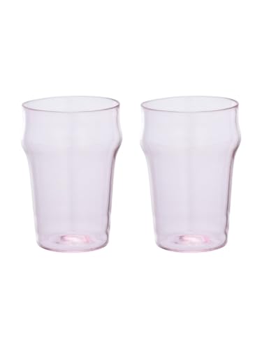 Image of BlushBrew Pink Clear Highball Glasses Set of 2