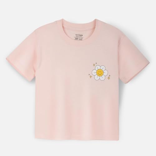 Image of Nap Chief Girls Printed Cotton Co ord Set, Tshirt & Joggers Set for Casual Wear