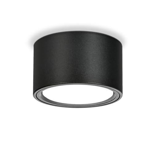 KYOTECH LED Faretto da Superficie - 4000K Nero Opaco Faretti da Soffitto 6W 550LM GX53 Faretti da Superficie - Ø95x55mm 230V Lampada da Soffitto Faretti da Soffitto per Camera da Letto Soggiorno