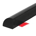 uxcell Flexible Molding Trim, 20 Inch Flexible Quarter Round Molding Silicone Peel and Stick Trim Self Adhesive Shower Water Barrier for Corner Decor Bathroom Kitchen, Black