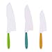 3-częściowy zestaw noży kuchennych, bezpieczny nylonowy nóż kucharski, dla dzieci, do gotowania, z ząbkowanymi krawędziami tnącymi, do krojenia sałatek, ciast, chleba, warzyw, owoców