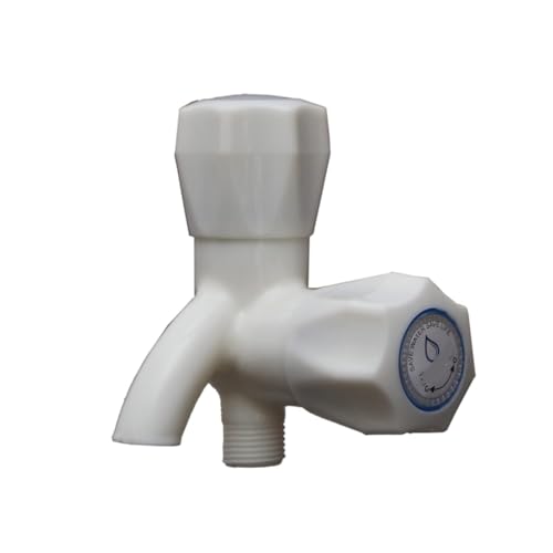 Image of M.R DIY PVC Two Way Bib Cock Tap, Wall Mounted for Kitchen /Bathroom, White, Virgin ABS Plastic Material, Pack of 1, Polished