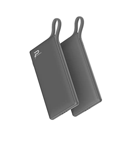 Phoni Power Bank Charger Station 6in1 Portable Battery Pack Built In Cable Lightning USB-C Micro USB Fast Charging Compact Slim 10000mah Compatible with iPhone Samsung iPad & More (Black)