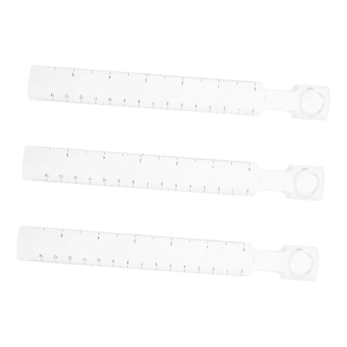 GRIRIW 3個多機能クリア定規 点 倍拡大鏡付き 精密測定ルーラー 幾何学ク