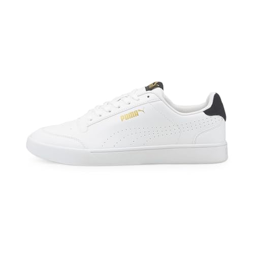 PUMA Shuffle Perf Low-Top-Sneaker, Unisex, White Teamgold Peacoat, 41 EU