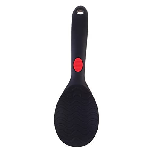 KICHOUSE Household Tableware Rice Paddle Creative Flatware Non-stick Paddle Spoon Kitchen Wares Kitchen Appliance Non-stick Food Serving Scoop Non-stick Rice Spoon Kitchen Utensils Black