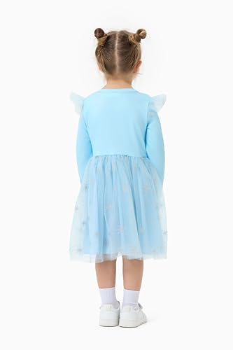 Image of Disney Girls' Tulle Tutu Dress Birthday Party Outfit Baby /Toddler | Officially Licensed, Frozen Elsa, Minnie, Princess, Velvet Top with Belt, Multi-Layer Mesh Skirt, Ruffle Long Sleeve Clothes