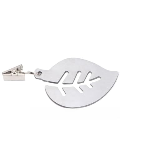 OSOLADY 4 Pinzas para Manteles de Acero Inoxidable Grueso 2.5 Mm Resistentes al Viento Diseño Creativo en Forma de Hoja para Decoración de Mesa en Comedor y Picnic