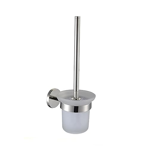 Gatuida Escobilla WC con Soporte de Pared Mango Inoxidable Porta Cepillo para Baño Compacto y Ahorra Espacio para Limpieza y el Aseo