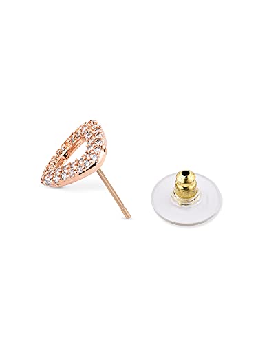 Hollow Square Cubic Zirconia Studs Earrings for Women