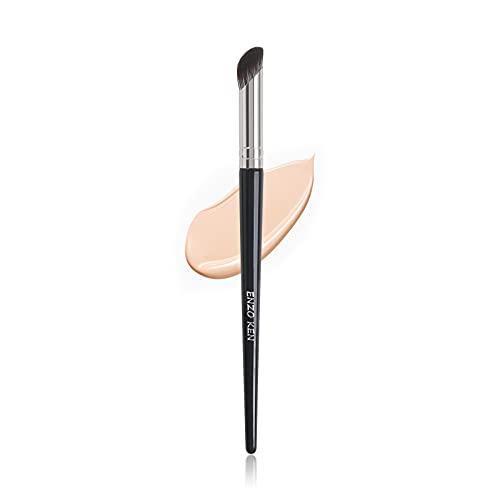 Small Nose Contour Brush by ENZO KEN, Under Eye Mini Concealer Makeup Brush, Angled Thin Brightening Concealer Brushes for Dark Circles Puffiness, Face Eyebrow Puffy Eyes, Liquid Cream Blending (Black)