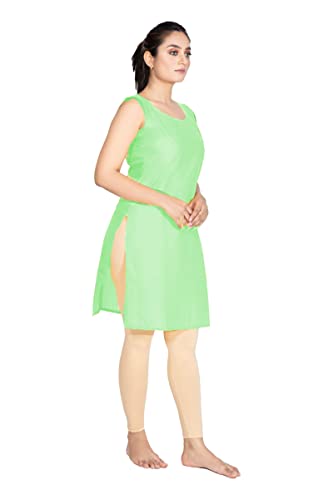 Image of Women's Cotton Long Camisole for Kurti /Suit Slip /Long Inner /Samij for Women Sameej /Knee Length Inner Wear /Sameez /Kurti Slip /Round Neck /Invisible