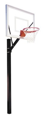 Sport III Steel-Acrylic In Ground Fixed Height Basketball System Brick Red