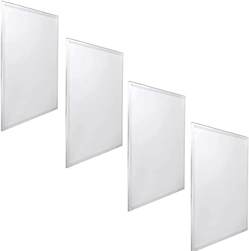 Jandei – Pack x4 Panel LED Retroiluminado, dimensiones 60x60cm, Potencia 48W, Color Blanco Neutro 4200K, 4500 lúmenes, Marco Blanco, Para empotrar en Falso Techo tipo Armstrong, Drivers incluidos