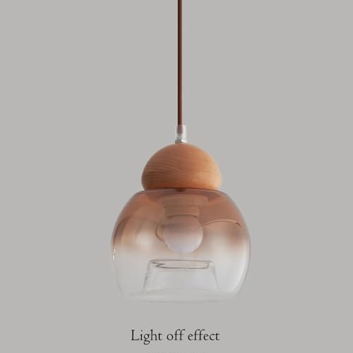 Petite suspension rétro bois élimine l'encombrement sur la table de lit
