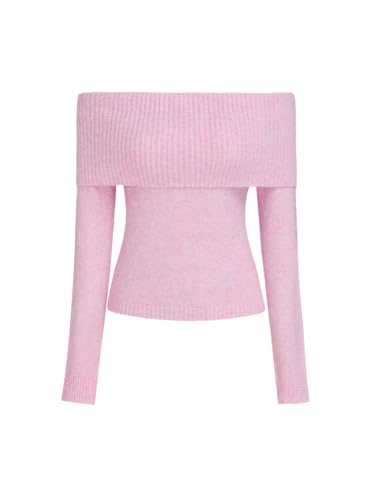 Image of CIDER Women's Off Shoulder Knitted Long Sleeve Tops Fall Pullover Sweater