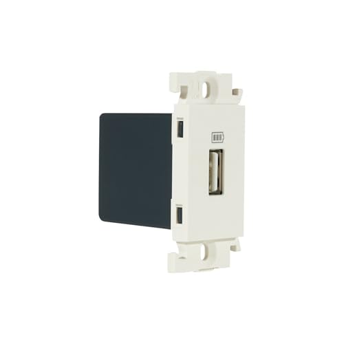 Image of Legrand Mylinc Modular Type-A USB Charger Socket (1500mA, 1-Module, White) | Fast Charging, IS 13252 Certified | Compatible w /All Smartphones, Tabs | Wall USB-Socket for Home, Office, Hotel