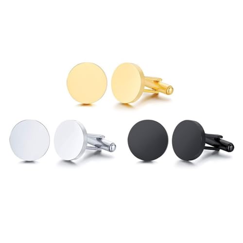 Mancuernillas clásicas para hombre en oro y plata miniatura 3