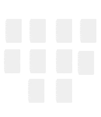 Suillty 6 Holes Transparent Frosted PVC Binder Pages Paper Sheet Dividers Insertable Cards Index Page Tab for Notebook Notepad Journal Diary Planner Memo(A5,10Pack)