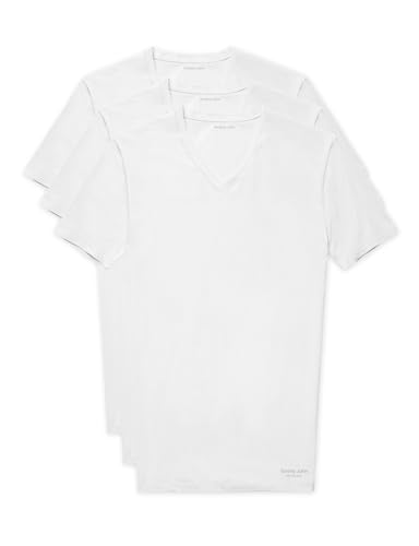 Tommy John Men's Essential Cool Cotton V-Neck Undershirt - Stay-Tucked Fit