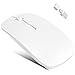 Azmall Funkmaus für Laptop, Bluetooth Kabellose Maus für MacBook Air Pro/Mac/iPad/PC, Wiederaufladbare Maus Kabellos mit Mouse Jiggler Nicht Nachweisbar, Leise klick Tragbare Wireless Mouse - Weiß