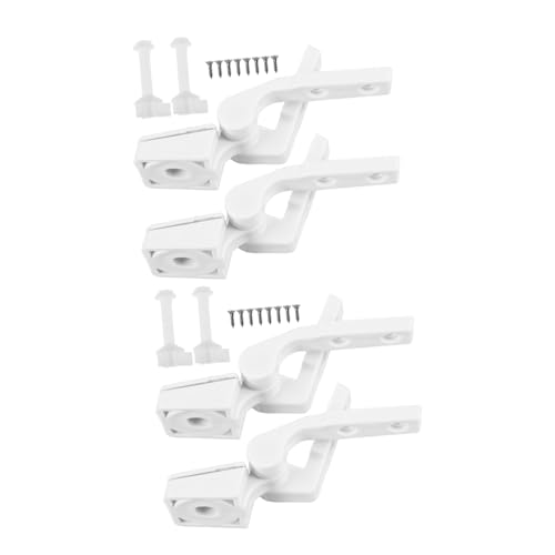 ULTECHNOVO 2 Juegos Bisagras Blancas para Asiento de Inodoro Kit de Reparación con Soportes de Plástico y Tornillos para Reemplazo Fácil y Estable