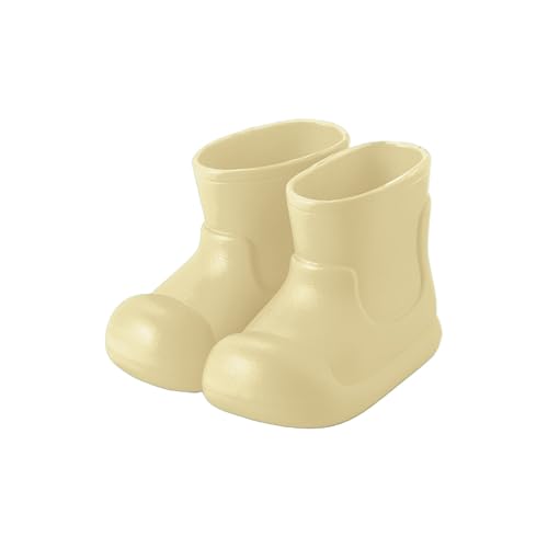 Botas de lluvia para niños, ligeras, antideslizantes, suelas suaves, botas de goma flexibles y cómodas, botas de lluvia ligeras e impermeables, botines redondos de color sólido para niños y niñas