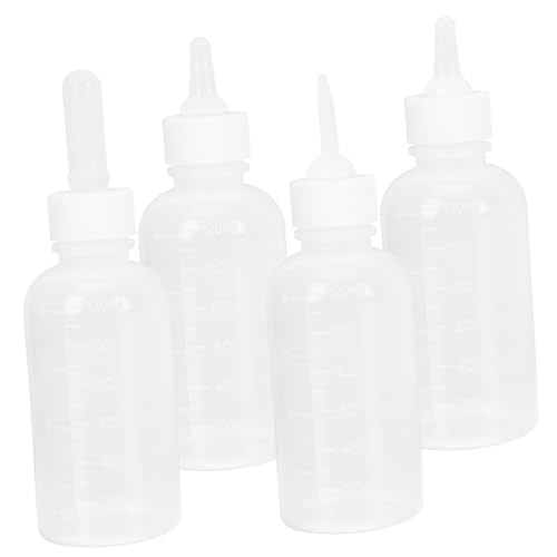 HAPINARY 4pc Pet Feeding Bottle Set 120ml Kitten Puppy Dog Cat Nursing Bottle Reusable for Household Pet Nurser