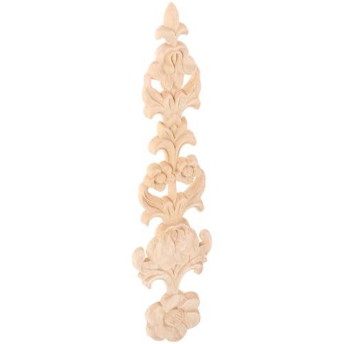 DEARMAMY Aplique Madera Tallada Decoración Clásica para Muebles Interiores Armarios Cocina Estilo Tradicional Madera Natural Elegante